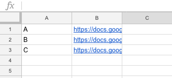 Helper sheet in ``master`` with links to the child sheets